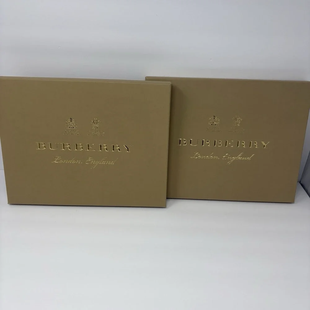 Burberry Empty Gift Box Set w/ Tissue Paper Cards & Envelope 12.75x9.75x1